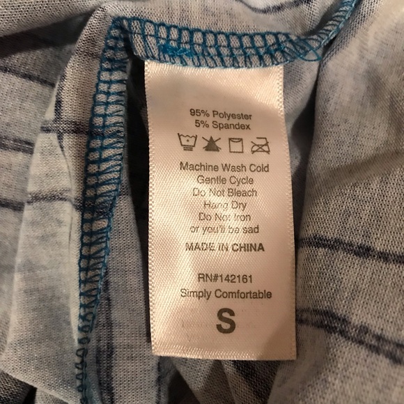 Summer Maxi Dress NEW Size Small Blue Dark Blue Striped Short Sleeve LuLaRoe - Picture 10 of 10